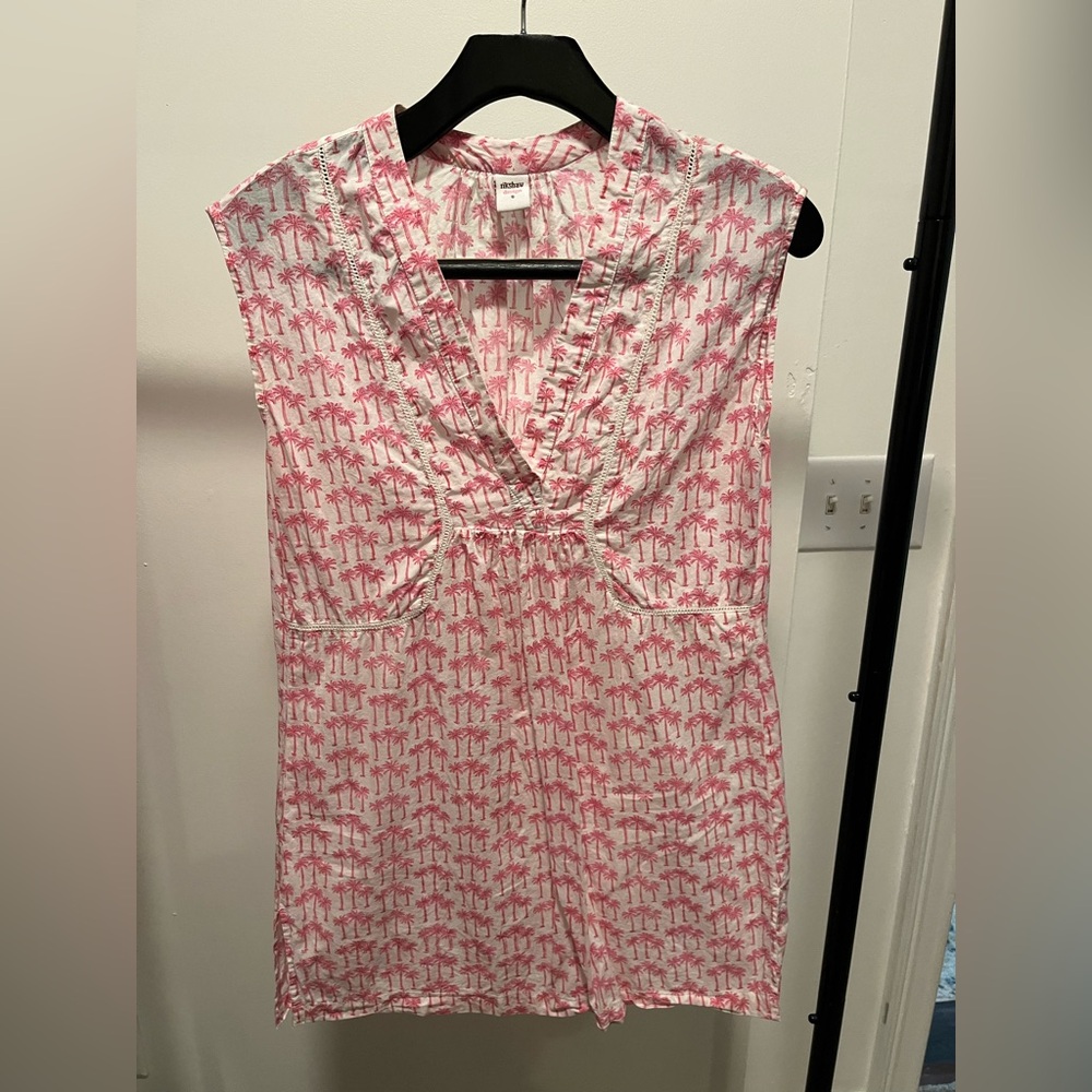 Rikshaw Design pink and white tunic top or beach cover up